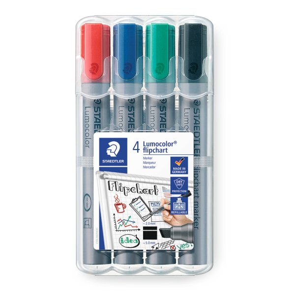 Staedtler Lumocolor Flipchart Markers, 4-pak
