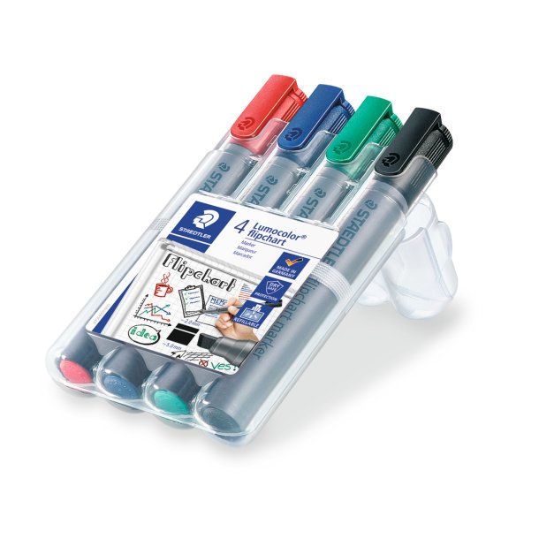 Staedtler Lumocolor Flipchart Markers, 4-pak