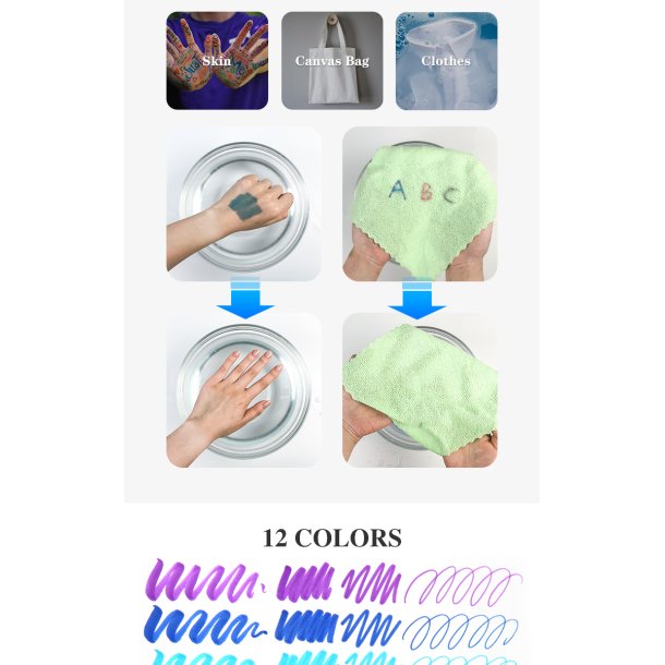 Mobee Washable Markers til B�rn, 12-pak