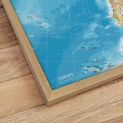 Europakort Indrammet - Classic Engelsk - Egetrsramme