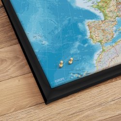 Europakort Opslagstavle - Classic Engelsk - Sort ramme