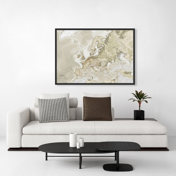 Indrammet - Vintage - Sand - Sort ramme