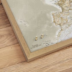 Europakort Opslagstavle -  Vintage - Egetrsramme