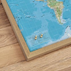 Verdenskort Opslagstavle -  Classic - Egetrsramme