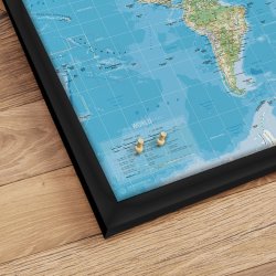 Verdenskort Opslagstavle -  Classic - Sort ramme