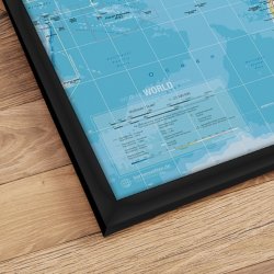 Verdenskort Indrammet - Classic - Sort ramme