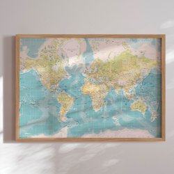 Plakat Verdenskort - Retro