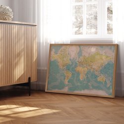 Plakat Verdenskort - Retro