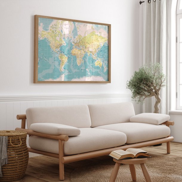 Plakat Verdenskort - Retro