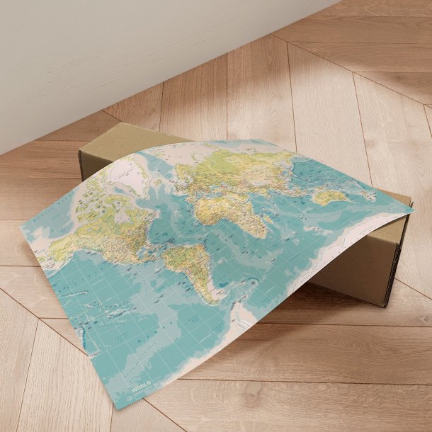 Plakat Verdenskort - Retro