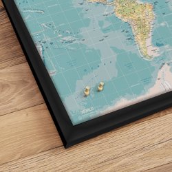 Opslagstavle Verdenskort -  Retro - Sort ramme