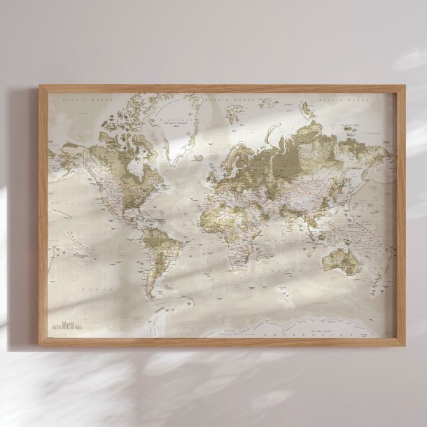 Verdenskort Plakat - Vintage 