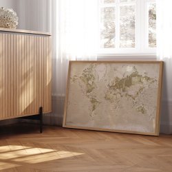 Verdenskort Plakat - Vintage 