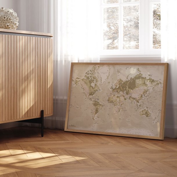 Verdenskort Plakat - Vintage 