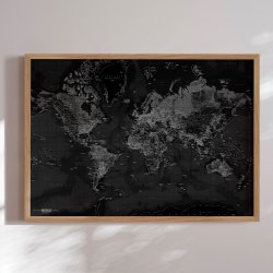 Verdenskort Plakat - Dark
