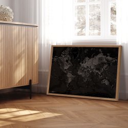 Verdenskort Plakat - Dark