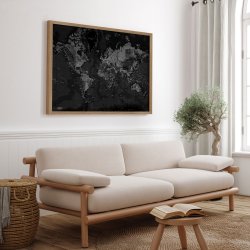 Verdenskort Plakat - Dark