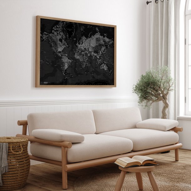 Verdenskort Plakat - Dark