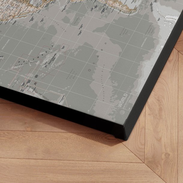 Verdenskort Lrredsprint - Vintage Grey
