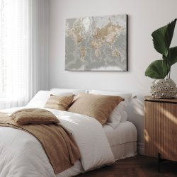 Verdenskort Lrredsprint - Vintage Grey