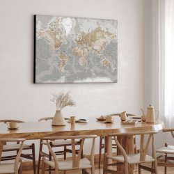 Verdenskort Lrredsprint - Vintage Grey