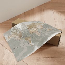 Verdenskort Plakat Vintage Grey