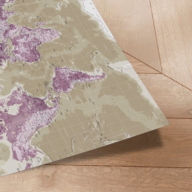 Verdenskort Plakat - Purple