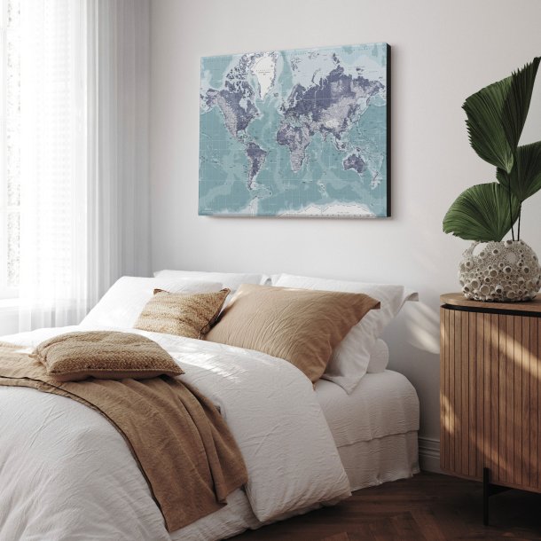 Lrredsprint Verdenskort - iCE Blue nuancer 