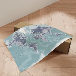 Verdenskort Plakat - Ice Blue