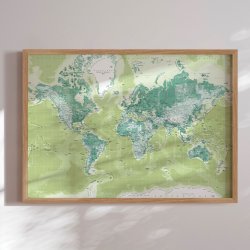 Verdenskort Plakat - Green
