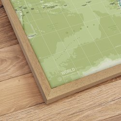 Indrammet Verdenskort - Green - egetrsramme
