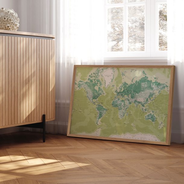 Verdenskort Plakat - Green
