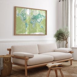 Verdenskort Plakat - Green