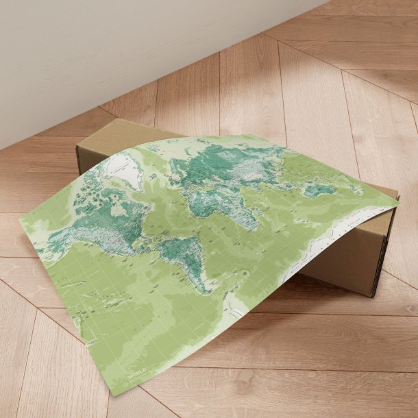 Verdenskort Plakat - Green