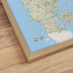 Opslagstavle Danmarkskort - Classic - Egetrsramme