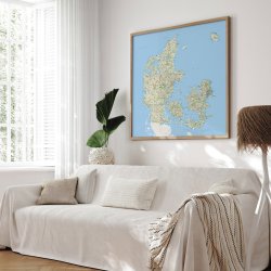 Opslagstavle Danmarkskort - Classic - Egetrsramme