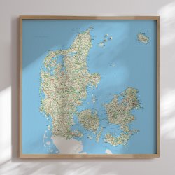 Opslagstavle Danmarkskort - Classic - Egetrsramme