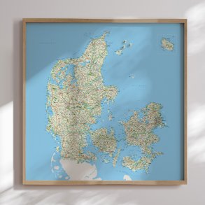 Opslagstavle Danmarkskort - Classic - Egetrsramme
