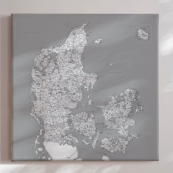 Lrredsprint Danmarkskort - Gr nuancer