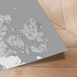 Danmarkskort Plakat - Gr nuancer