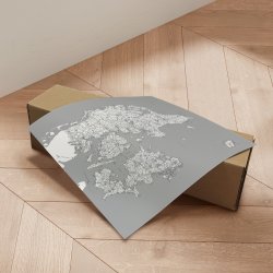 Danmarkskort Plakat - Gr nuancer