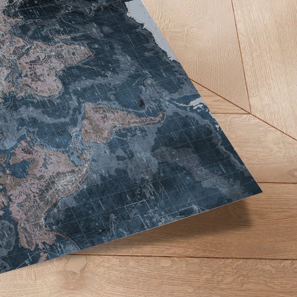 Verdenskort Plakat - Modern Blue