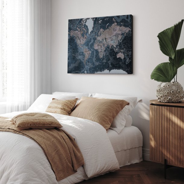 Lrredsprint Verdenskort - Modern blue