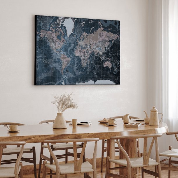 Lrredsprint Verdenskort - Modern blue