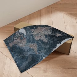 Verdenskort Plakat - Modern Blue