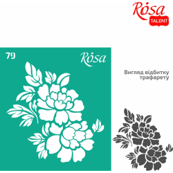 ROSA Talent Reusable Adhesive Stencil "Flowers 79 9x10cm