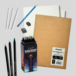 H&B Black Edition 48 stk. Tegnepakke m. Otto A4 Tegnepapir