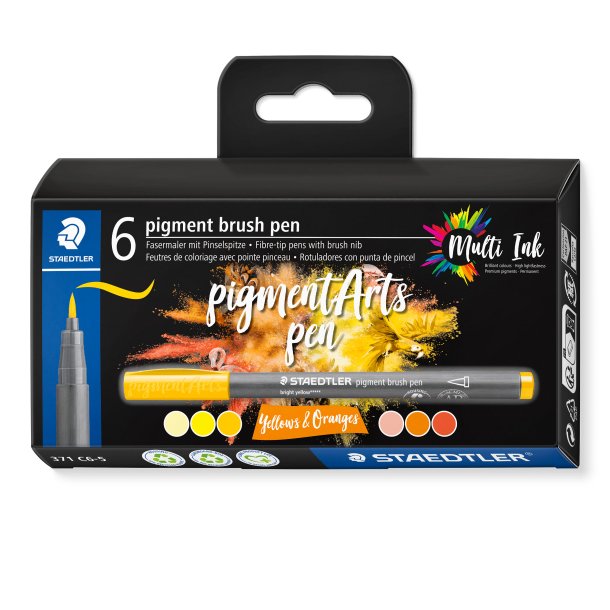 Pigment Arts Pen - 6 Gule &amp; Orange Farver