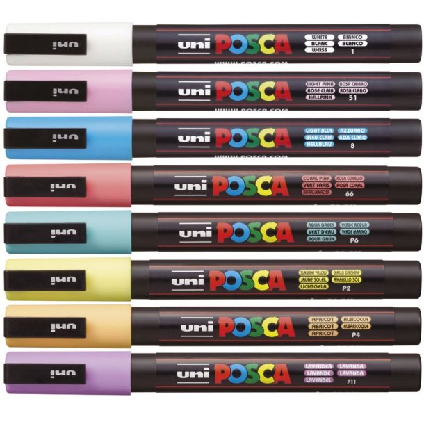 Posca Soft 8 Colors PC-3M 0,9 - 1,3 mm (8stk)