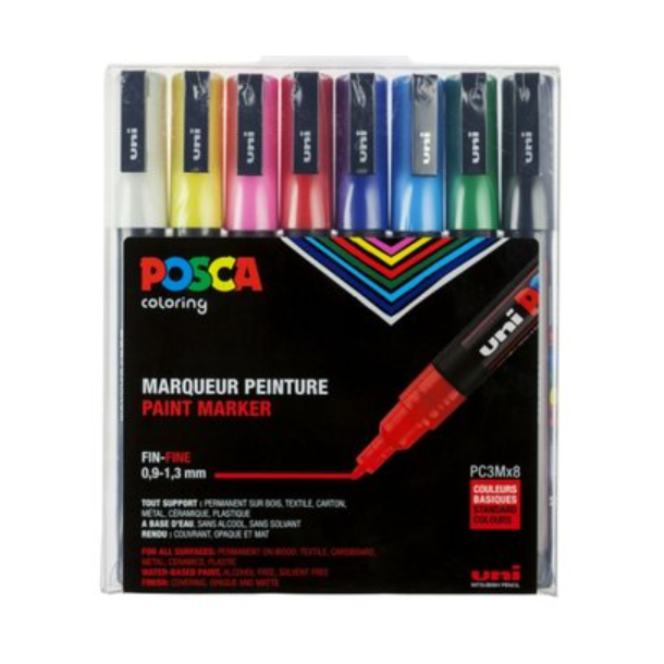 POSCA PC-3M 0,9 - 1,3 mm (Basic) 8-pak